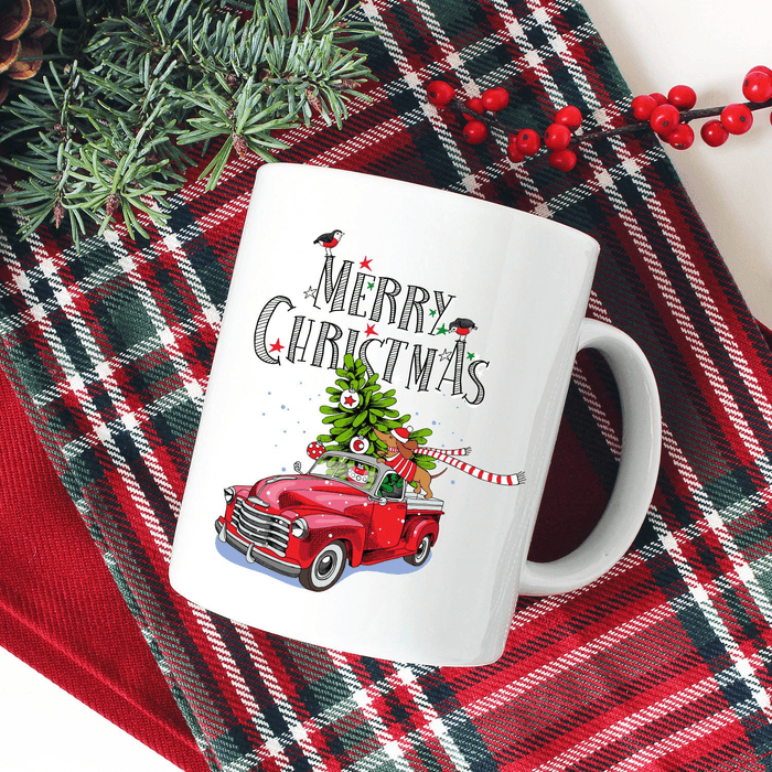 Christmas Tree And Truck Mug