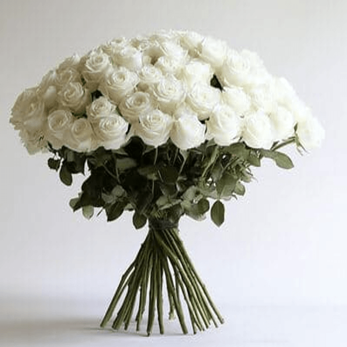50 White Rose Bouquet  10177