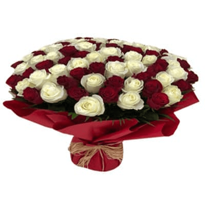 50 Red & White Bouquet  10180