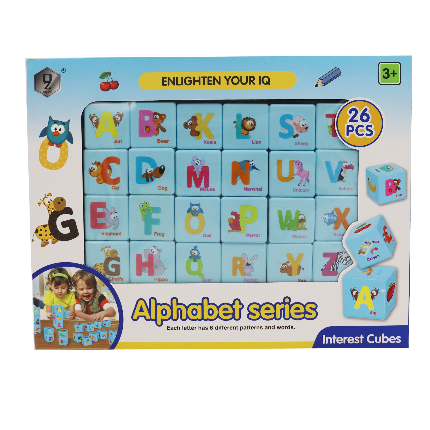 Alphabet Series Interest Cubes 26 Pcs Hd348a