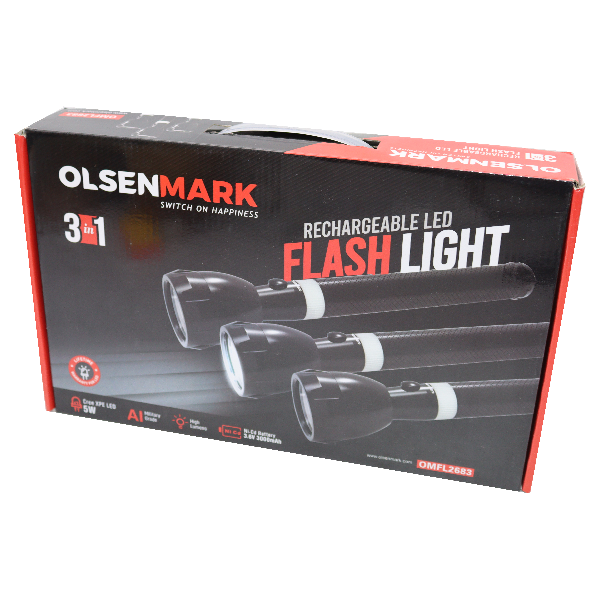 Olsenmark Rechargeable Flash Light Omfl2683X3s