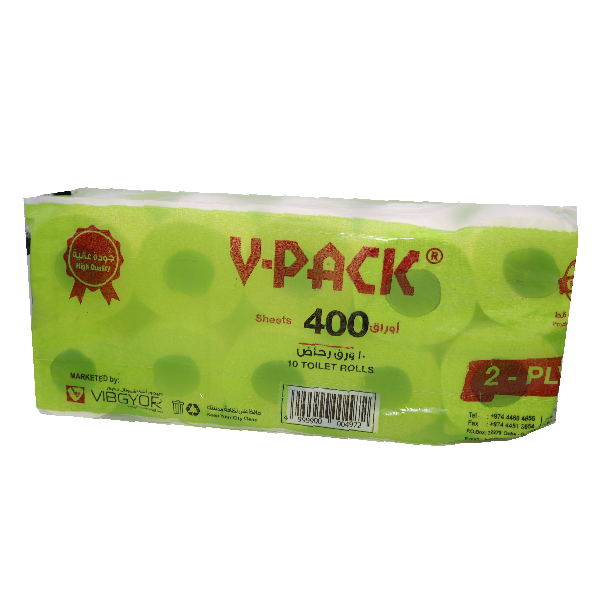 V-Pack Toilet Roll -2 Ply 400 Sheet 10 Rolles