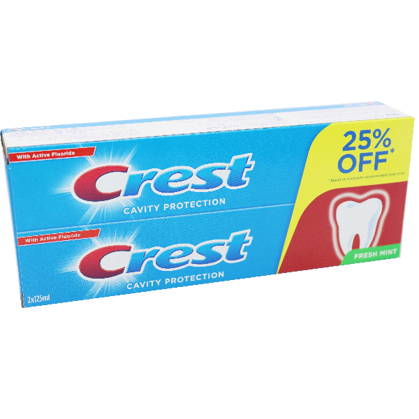 Crest Toothpaste Cavity Protection Fresh Mint 2X125ml