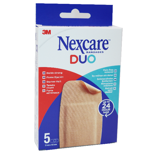 Nexcare Duo Plasters Maxi 51Mmx102Mm 5Pc