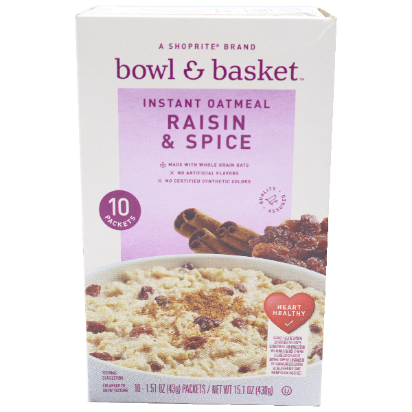 Bowl & Basket - Instant Oatmeal Raisin & Spice 15.1oz