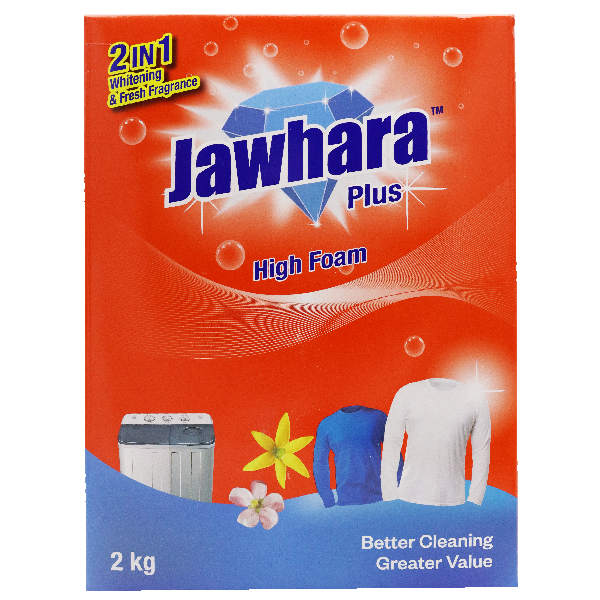 Jawharah Plus Detergent Powder High Foam 2kg Box