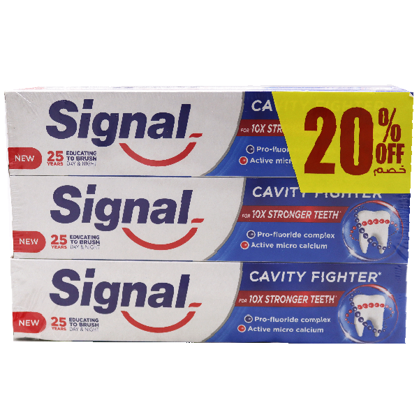 Signal Toothpaste Cavity Fighter 3X120ml @20% Off