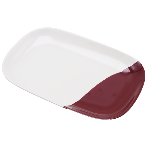 Super Ware Red&cream Oval Plate 9.5 Inch 