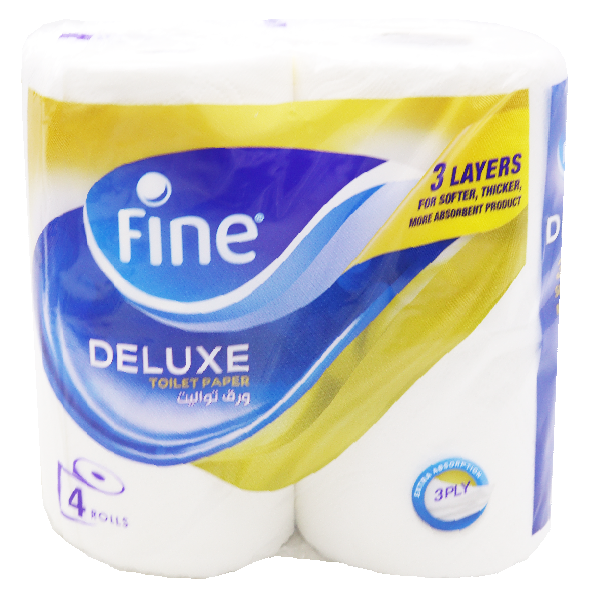 Fine Toilet Tissue Deluxe 140 Sheets 3 Ply 4 Rolls