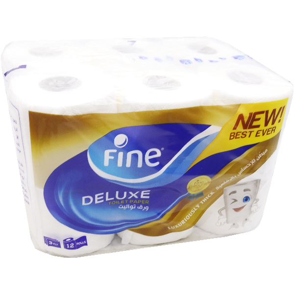 Fine Toilet Tissue Deluxe 140 Sheets 3 Ply 12 Rolls