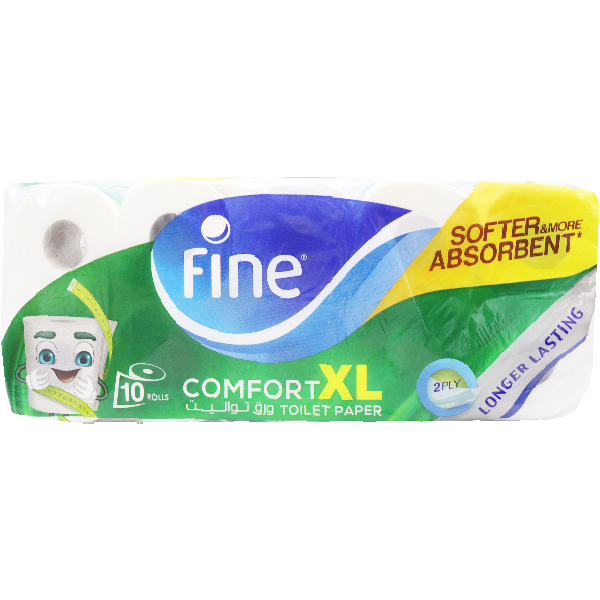 Fine Toilet Tissue Comfort Xl 250 Sheets 2 Ply 10 Rolls