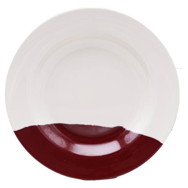 Super Ware Red&cream Soup Plate 9 Inch 