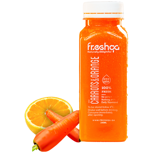 Freshqa Fresh Carrots & Orange Juice 240 ml Cold-Pressed