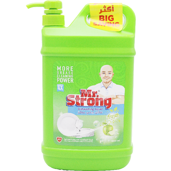 Mr.Strong Dish Washing Liquid Green 1.8Ltr