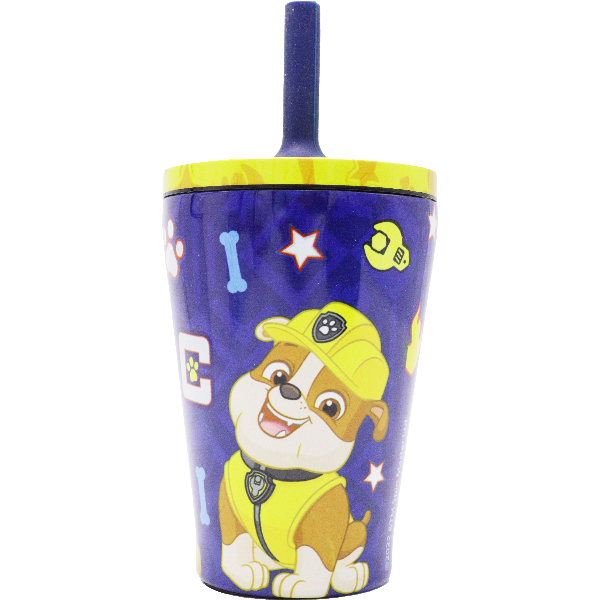 Stor Dw Stainless Steel Silicone Straw Tumbler Paw Patrol Boys Pup Power 360ml T