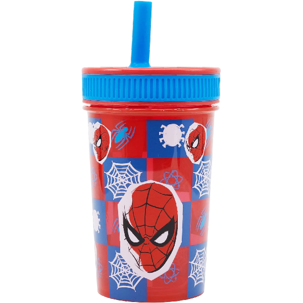 Stor Leak Proof Silicone Straw Tumbler Spiderman Midnight Flyer 465ml Tst060