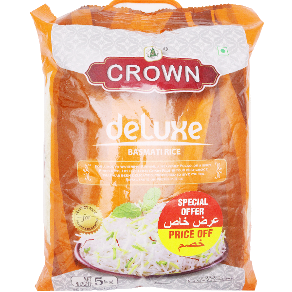 Crown Deluxe Basmati Rice 5kg 20% Off