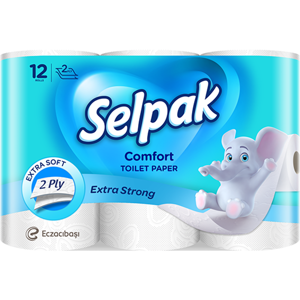 Selpak Comfort Toilet Paper 12 Rolls 2ply Extra Strong