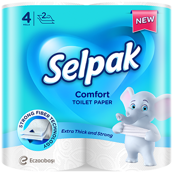 Selpak Comfort Toilet Paper 4 Rolls 2ply Extra Strong