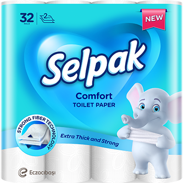 Selpak Comfort Toilet Paper 32 Rolls 2ply Extra Strong