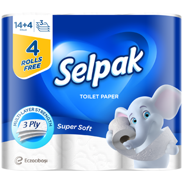 Selpak Toilet Paper 14+4 Rolls Pack 140s 3ply