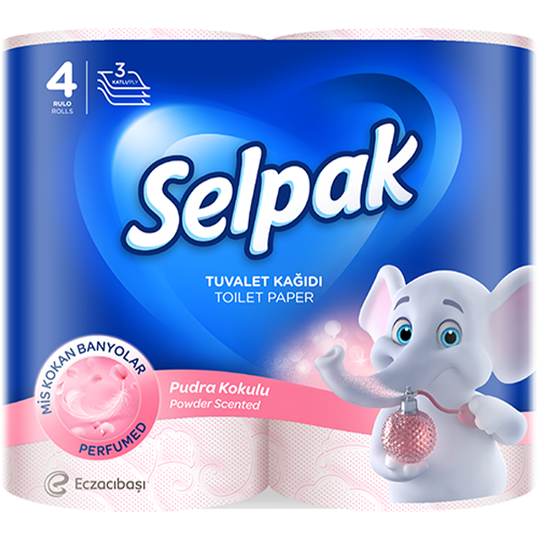 Selpak Toilet Paper 4 Rolls Powder Scented 3ply