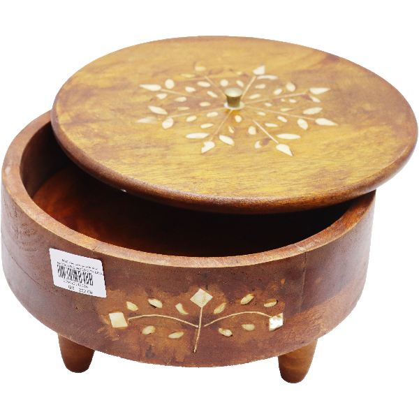 Naqsh Mae Stand Wood With Brass With P-2 Lid