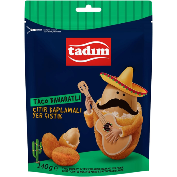 Tadim Coated Peanuts With Taco Flavour 140g