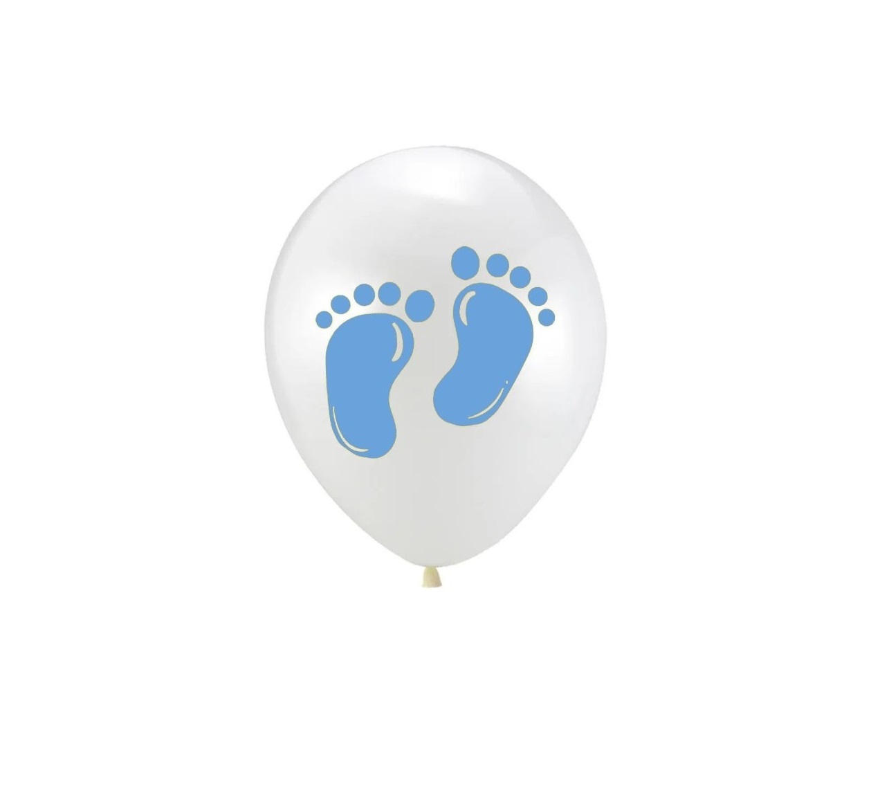 12 inch White Balloon with Baby Blue Foot