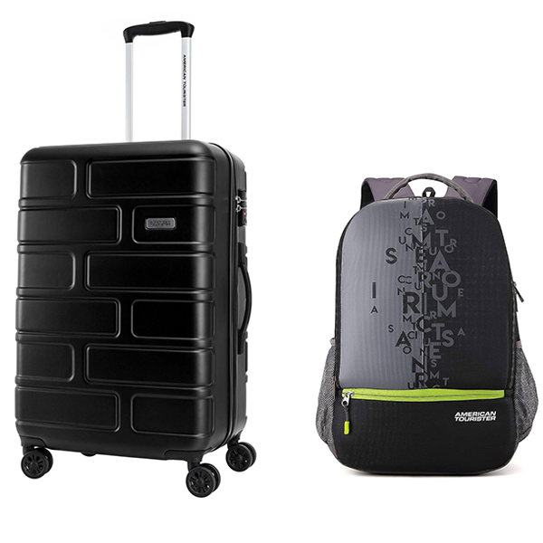 American Tourister  Bricklane 69cm Jet Black + Backpack