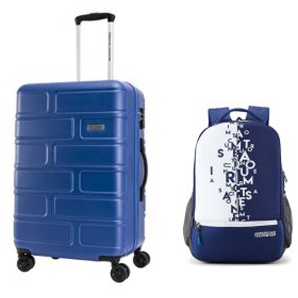 American Tourister  Bricklane 69cm Jet Blue + Backpack