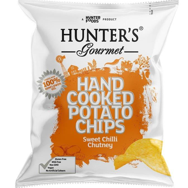 Hunter's Gourmet Hand Cooked Potato Chips Sweet Chilli Chutney–pouch 40g