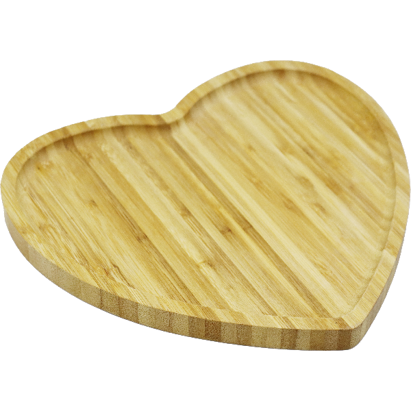 Al Rawayie Large heart-shaped wooden serving plate