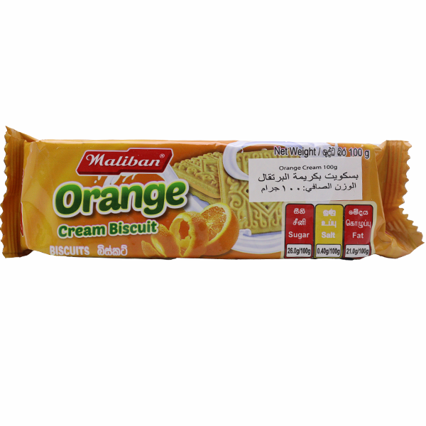 Maliban Orange Cream Biscuits 100g