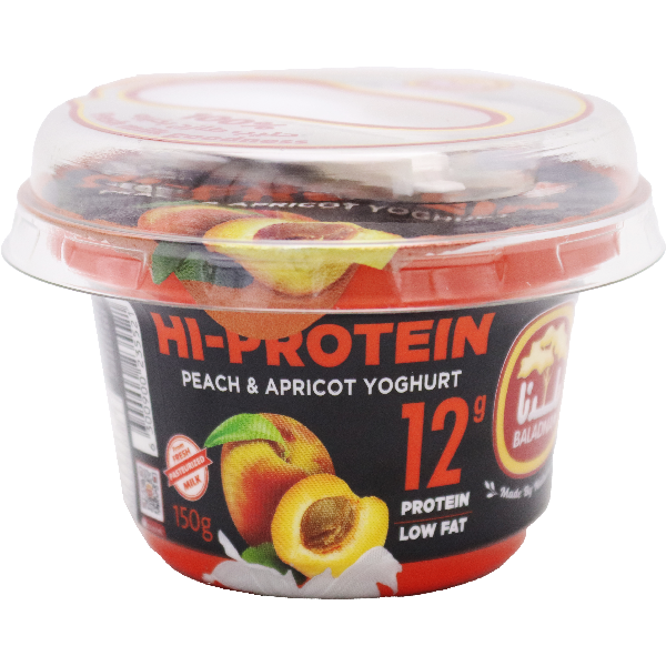 Baladna High Protein Low Fat Peach Apricot Yoghurt 150g