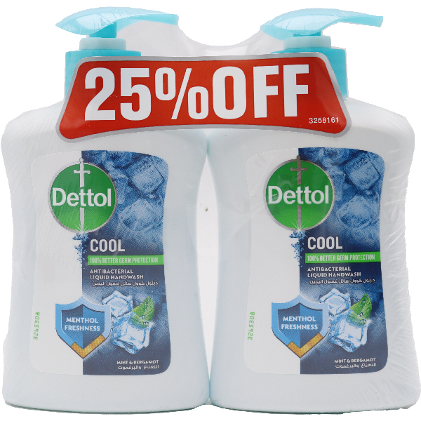 Dettol Anti-Bacterial Handwash Cool 2X200ml