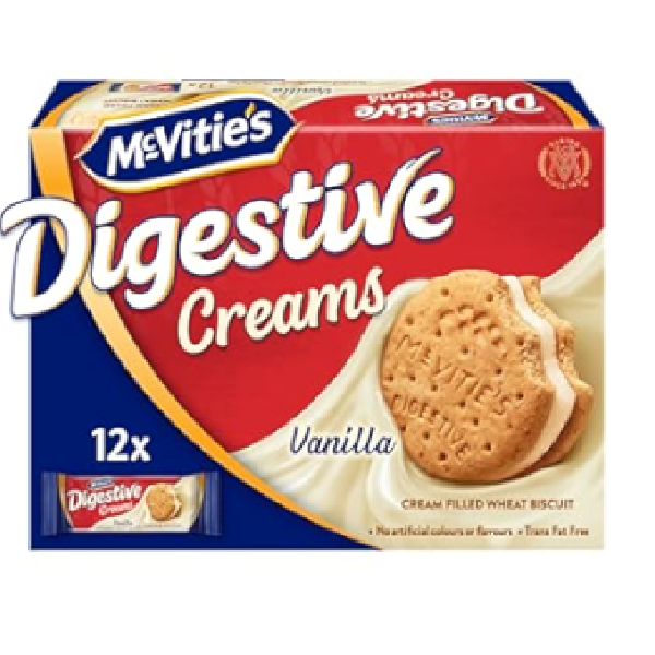 Mcvitie's Digestive Creams Vanilla Filled Wheat Biscuits 12x40g