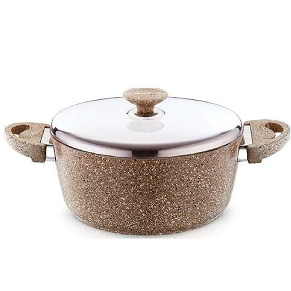 Saflon Granite Pot With Stainless Steel 28cm Sf3628gr