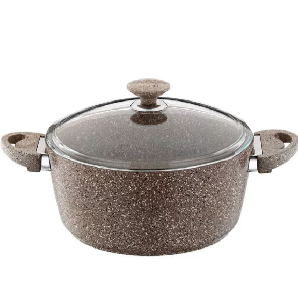 Saflon Granite Pot With glass Lid 18cm Sf3618gr