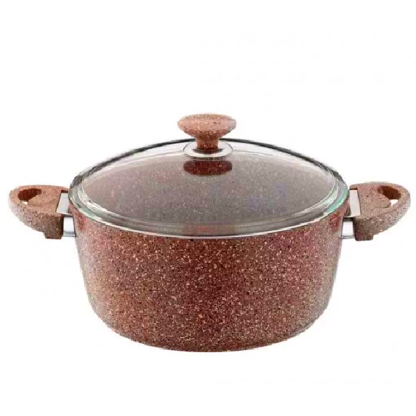 Saflon Granite Pot With glass Lid 22cm Sf3622gr