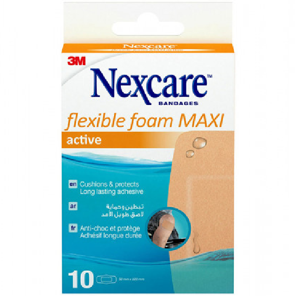 Nexcare Active Flexible Foam Maxi Bandages G 50Mmx101Mm 10Pc