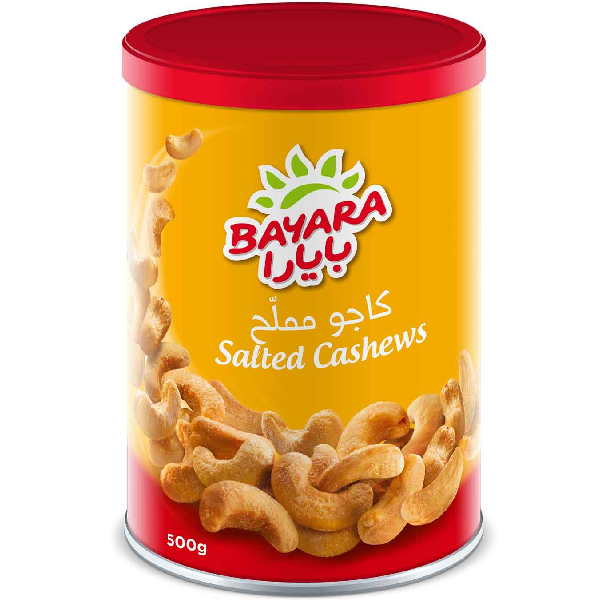 Bayara Snacks Cashews Salted Can 500g