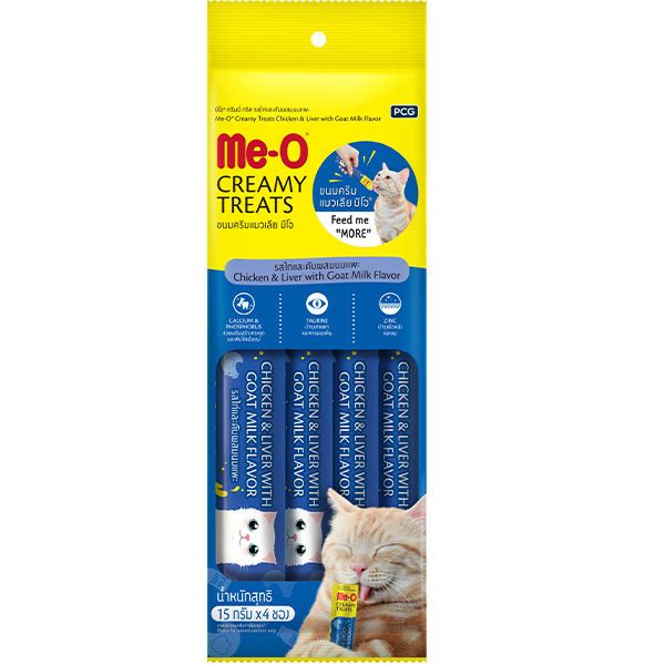 Me-o Creamy Cat Treats - Chicken and Liver With Goat Milk 60g