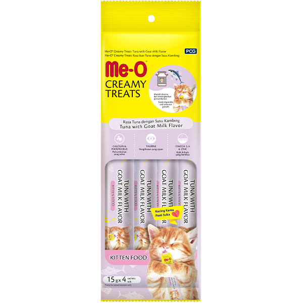 Me-o Creamy Kitten Treats - Tuna With Goat Milk 60g