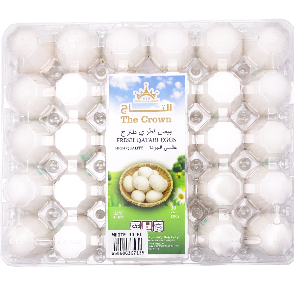 The Crown Fresh Qatar White Egg 30pc