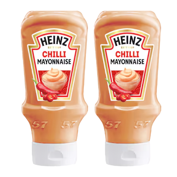 Heinz Mayonnaise Chilli Top Down Squeezy Bottle 2x600ml