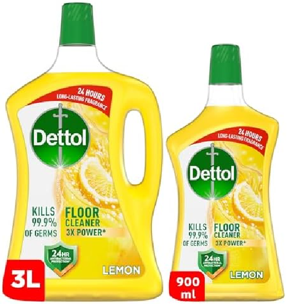 Dettol Antibacterial 3X Power Floor Cleaner Lemon 3Ltr+900Ml