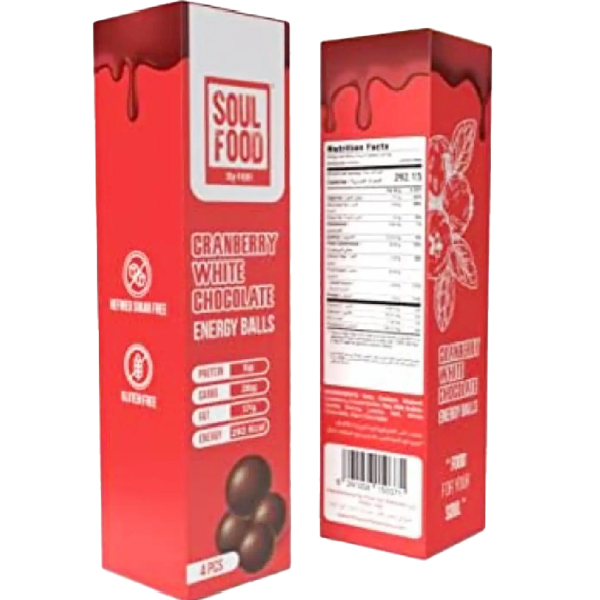 Soul Food Energy Ball White Chocolate Cranberry 60g