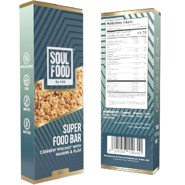 Soul Food Super Food Bar Cashew & Walnut 20g