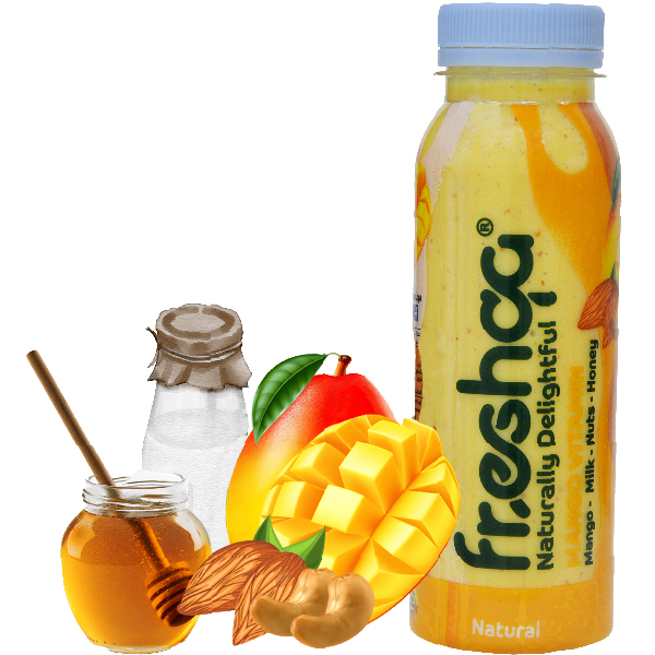 Freshqa Fresh Mango Vitamin 240ml  Smoothie (Mango,Milk,Nuts, Honey)